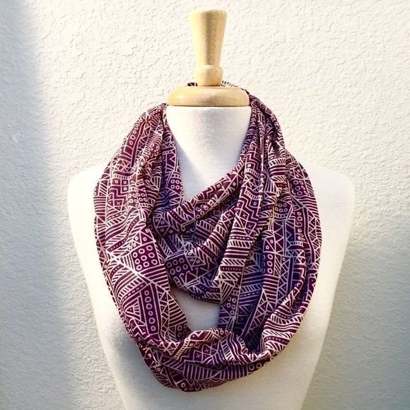 Tribal Batik Print Poly Jersey Infinity Scarf, NWT - Picture 1 of 6